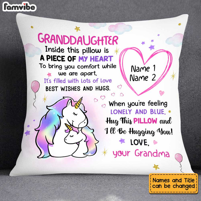 Personalized Granddaughter Unicorn Drawing Pillow AP65 30O34 1