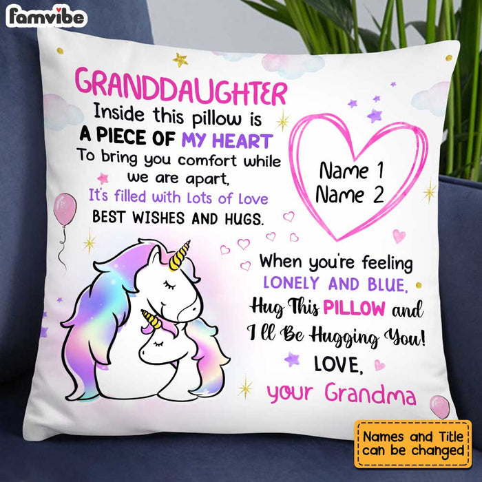 Personalized Granddaughter Unicorn Drawing Pillow AP65 30O34 1