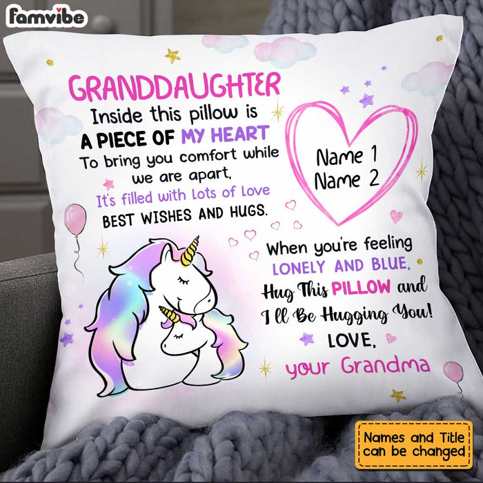 Personalized Granddaughter Unicorn Drawing Pillow AP65 30O34 1