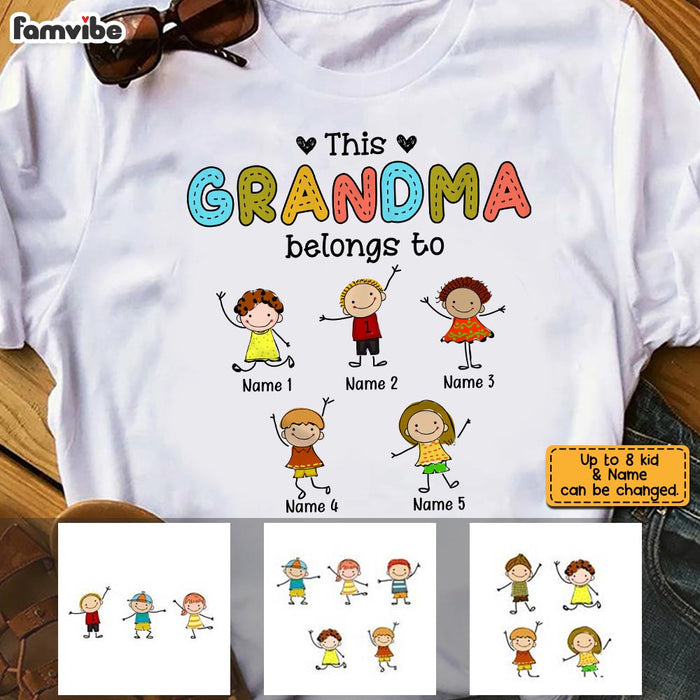 Personalized Mom Grandma Kid Drawing T Shirt AP84 23O28 1