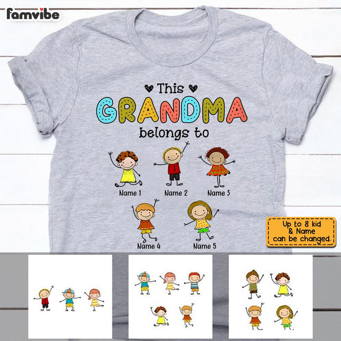 Personalized Mom Grandma Kid Drawing T Shirt AP84 23O28 1