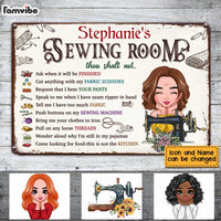 Personalized Sewing Room Rules Metal Sign AP72 30O34 thumb 1