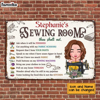 Personalized Sewing Room Rules Metal Sign AP72 30O34 thumb 1