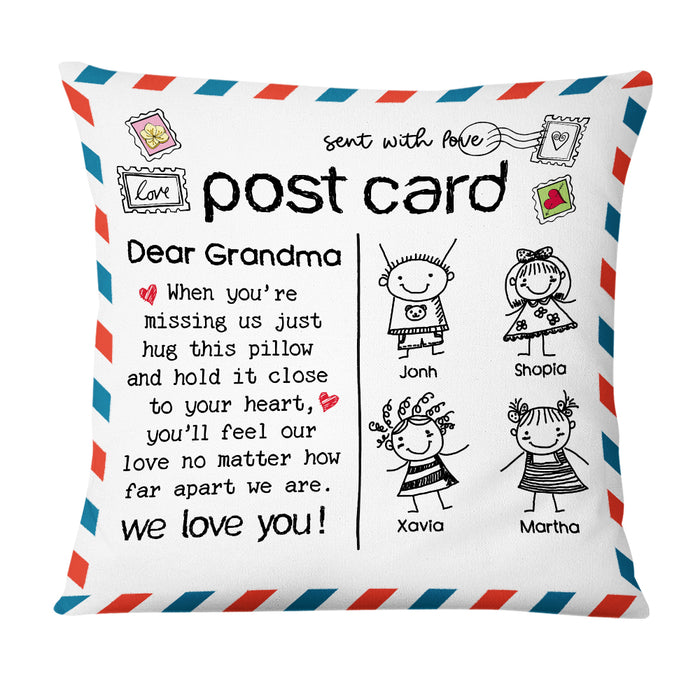 Personalized Mom Grandma Kids Drawing Pillow AP82 23O47 1