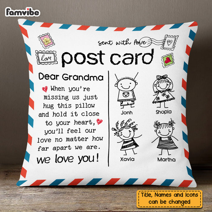 I Love My Grandparents Custom Photo Pillow