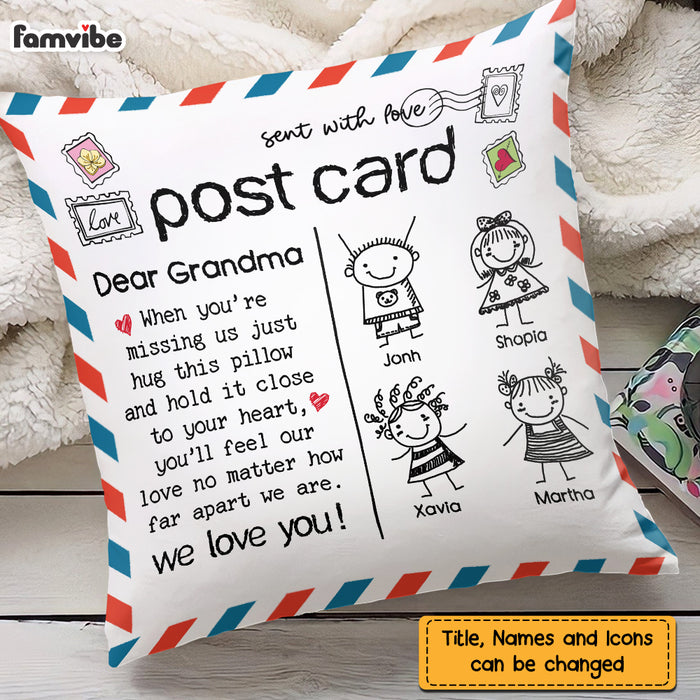 Personalized Mom Grandma Kids Drawing Pillow AP82 23O47 1