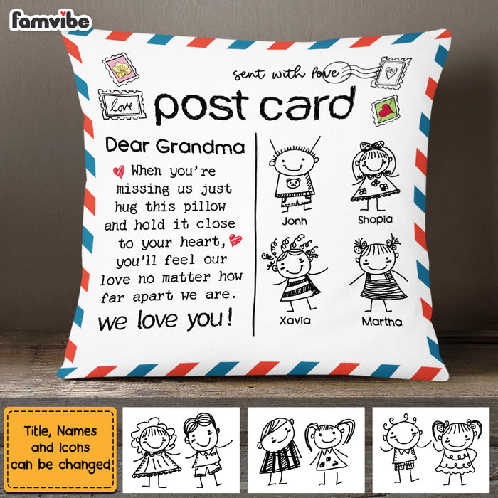 Personalized Mom Grandma Kids Drawing Pillow AP82 23O47 1