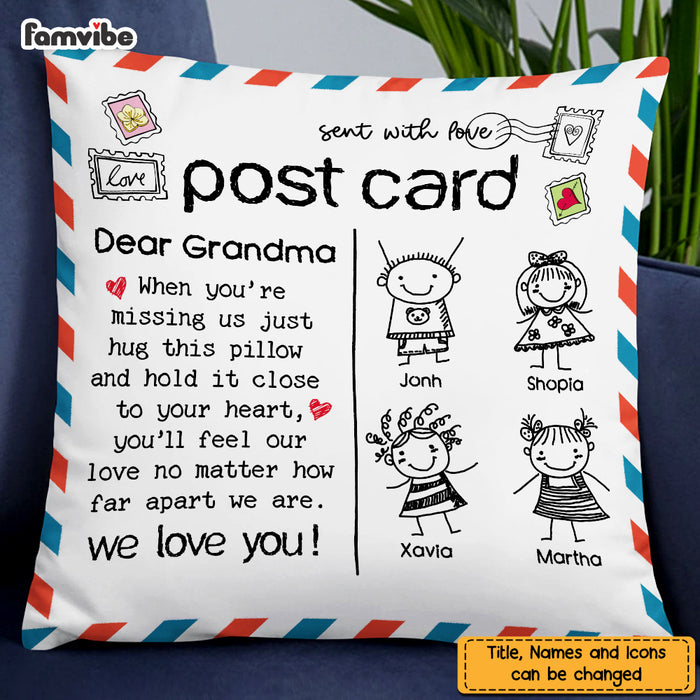 Personalized Mom Grandma Kids Drawing Pillow AP82 23O47 1