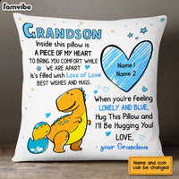 Personalized Grandson Dinosaur Drawing Pillow AP74 23O28 thumb 1