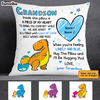 Personalized Grandson Dinosaur Drawing Pillow AP74 23O28 thumb 1