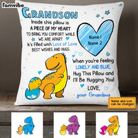 Personalized Grandson Dinosaur Drawing Pillow AP74 23O28 thumb 1