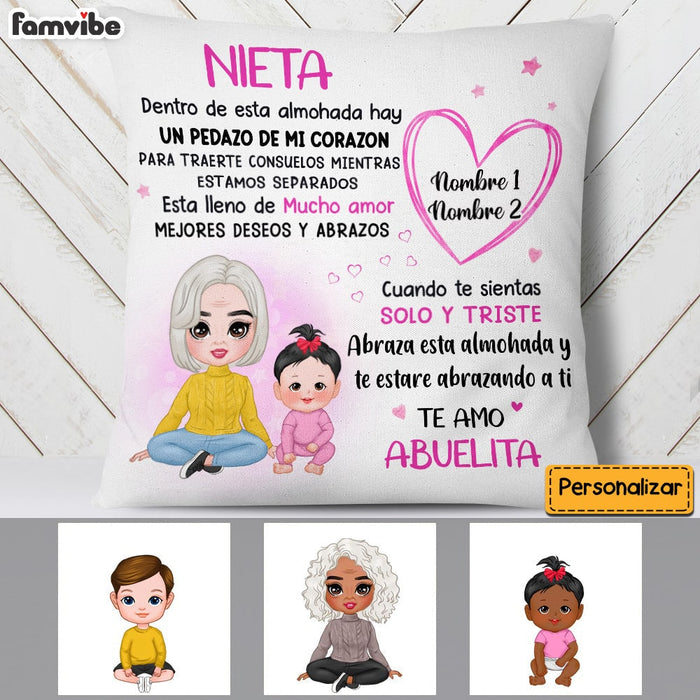 Personalized Mom Grandma Spanish To Daughter Granddaughter Son Grandson Hug This Pillow AP91 31O53 1