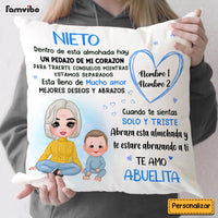 Personalized Mom Grandma Spanish To Daughter Granddaughter Son Grandson Hug This Pillow AP91 31O53 thumb 1