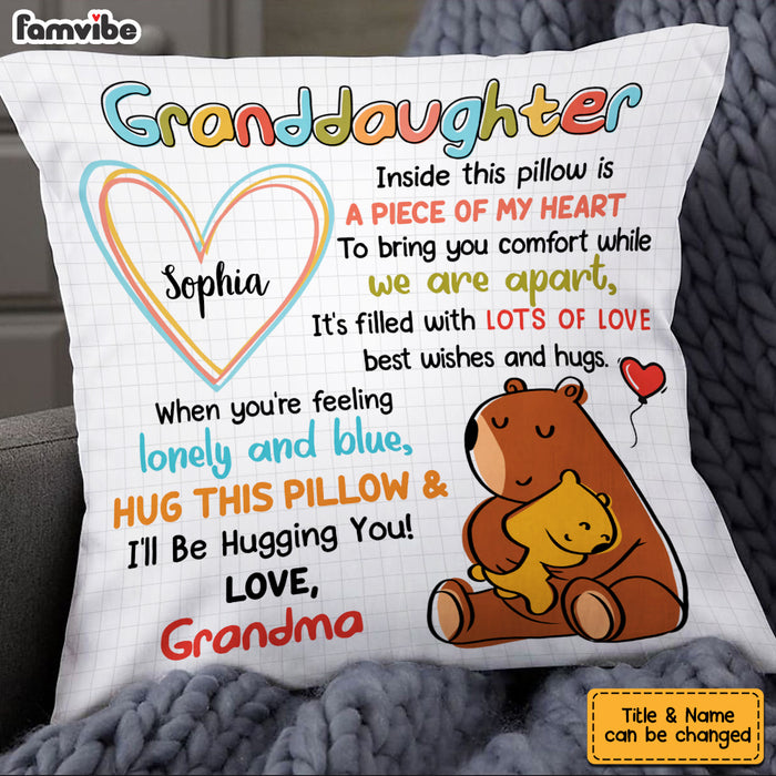 Personalized Mom Grandma Bear Drawing Pillow AP121 30O53 1