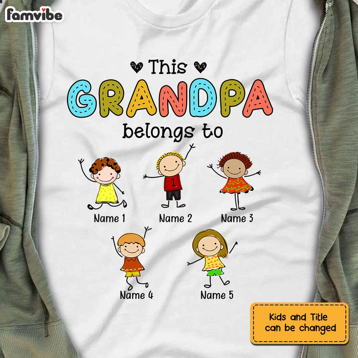 Personalized Dad Grandpa Drawing T Shirt AP182 23O28 1