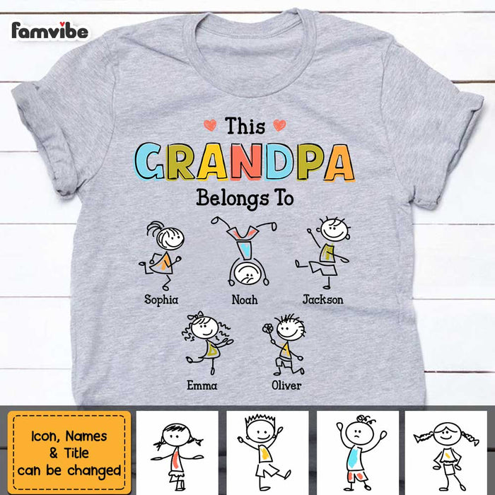 Personalized Grandpa Drawing T Shirt AP151 23O47 1