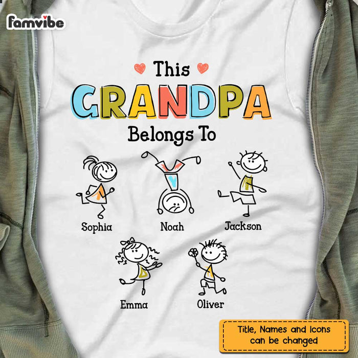 Personalized Grandpa Drawing T Shirt AP151 23O47 1