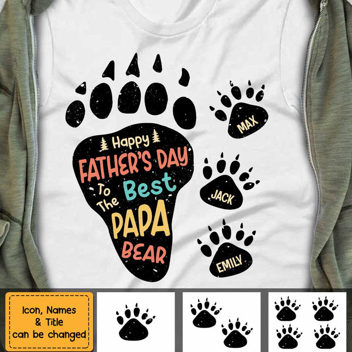 Personalized Dad Grandpa Bear T Shirt AP184 30O47 1