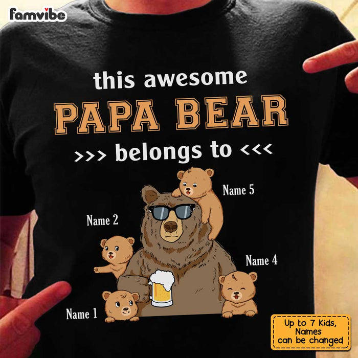 Personalized Dad Papa Bear T Shirt AP201 85O34 1