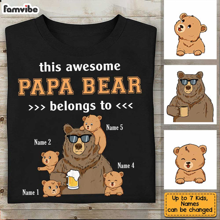 Personalized Dad Papa Bear T Shirt AP201 85O34 1