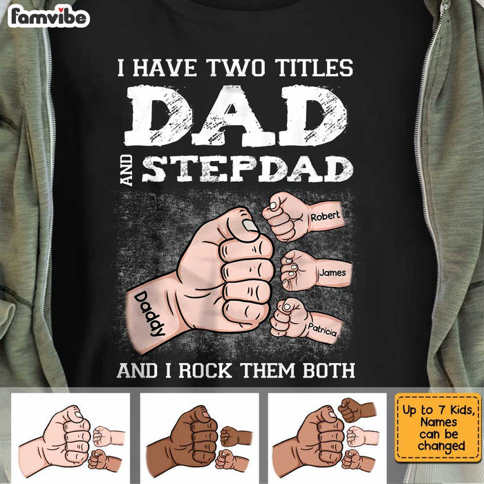 Personalized Step Dad Hand Fist Bump T Shirt AP211 85O34 1