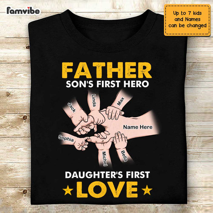 Personalized Dad Hand T Shirt AP213 85O47 1