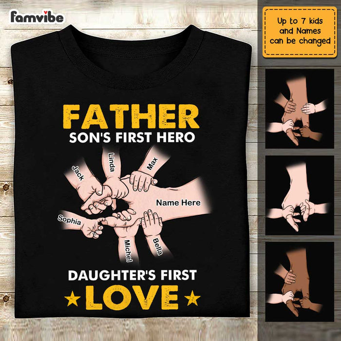 Personalized Dad Hand T Shirt AP213 85O47 1