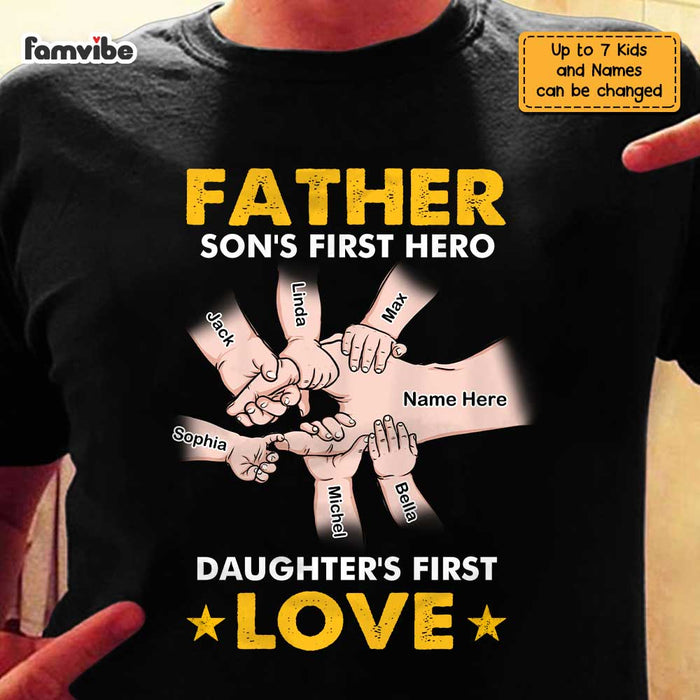 Personalized Dad Hand T Shirt AP213 85O47 1