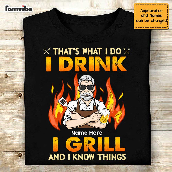 Personalized Dad BBQ Grill T Shirt AP225 30O47 1