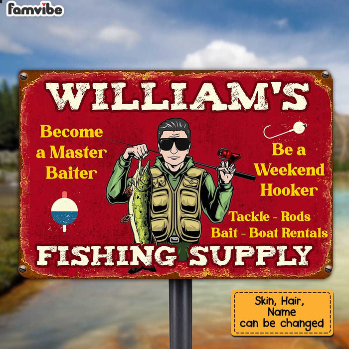 Personalized Dad Grandpa Husband Fishing Metal Sign AP227 30O34 1