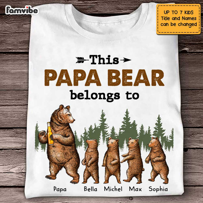 Personalized Dad Papa Bear T Shirt AP221 85O47 1