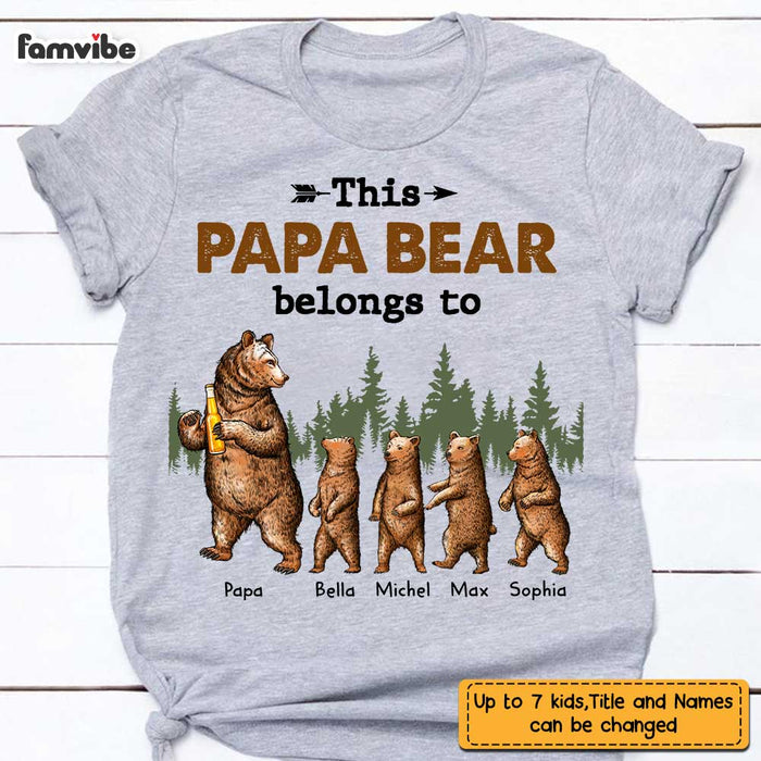Personalized Dad Papa Bear T Shirt AP221 85O47 1