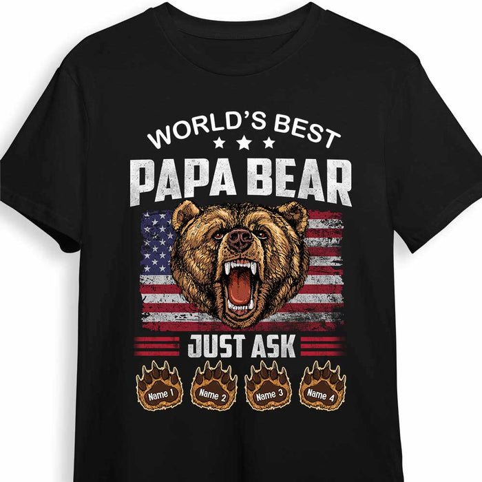 Personalized Dad Grandpa Papa Bear T Shirt AP232 31O34 1