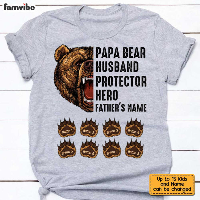 Personalized Papa Grandpa Bear T Shirt AP231 31O34 1