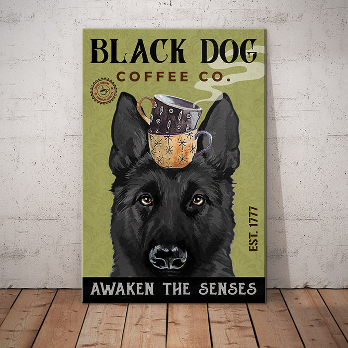 Black German Shepherd Coffee Company Canvas MY122 73O53 1