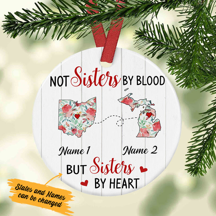Personalized Sisters At Heart Long Distance  Ornament SB247 30O34 1