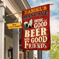 Personalized Man Cave Home Bar Good Beer Good Friend Flag AG121 95O58 thumb 1