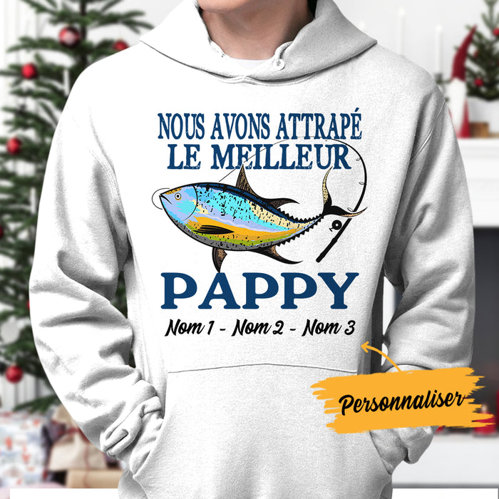 Personalized French Papa Grand-père Fishing Dad Grandpa Hoodie AP93 65O36 1