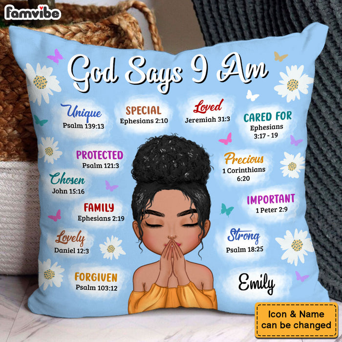 Personalized Gift For Woman Affirmation God Says Pillow 31518 1