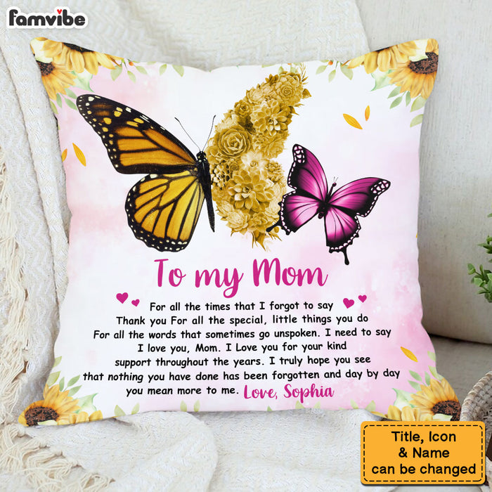 Personalized To My Mom Love You For Your Kind Support Pillow 32160 1