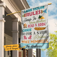 Personalized Lake House Rules Garden Flag JN262 95O47 thumb 1