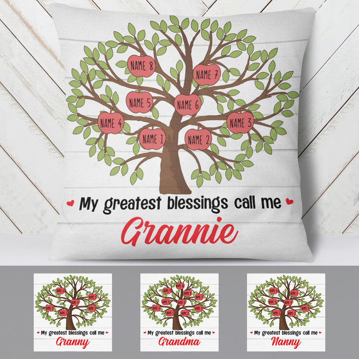 Personalized My Blessings Call Me Grandma  Pillow OB52 85O36 (Insert Included) 1