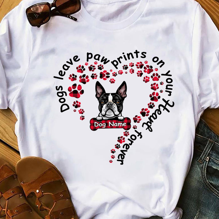 Personalized Dog Leaves Paw Prints T Shirt MR151 95O36 1