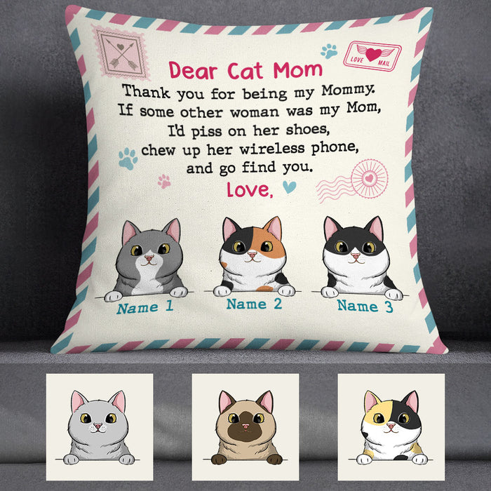 Personalized Dear Cat Mom Pillow FB191 30O58 (Insert Included) 1