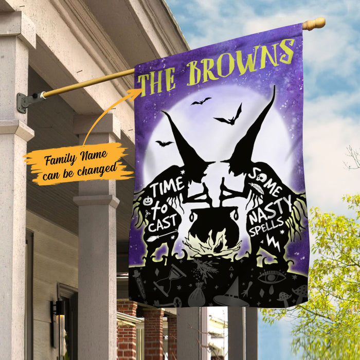 Personalized Nasty Spell Witches Halloween Flag JL212 29O58 1