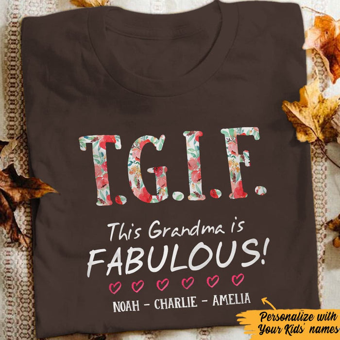Personalized Grandma Fabulous T Shirt JN133 95O57 1