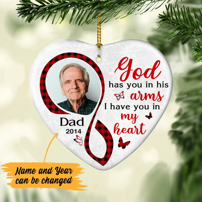 Personalized Memorial Mom Dad Butterfly Heart Ornament NB212 87O57 1