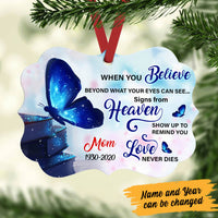 Personalized Butterfly Memorial Mom Dad MDF Benelux Ornament NB102 30O60 thumb 1