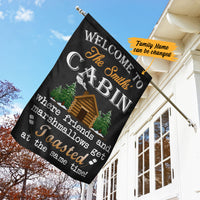Personalized Forest Cabin Flag AG142 85O34 thumb 1