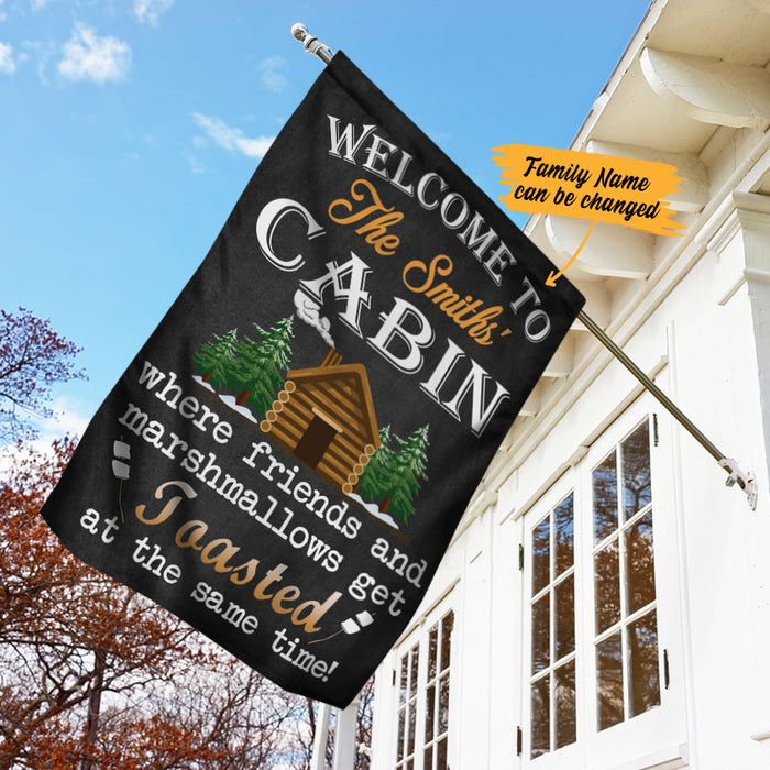 Personalized Forest Cabin Flag AG142 85O34 1